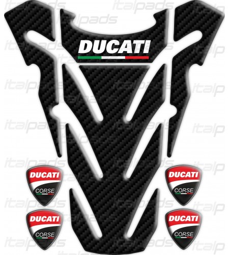 Tank Pad DUCATI Monster "top wings" Carbon Sticker + 4