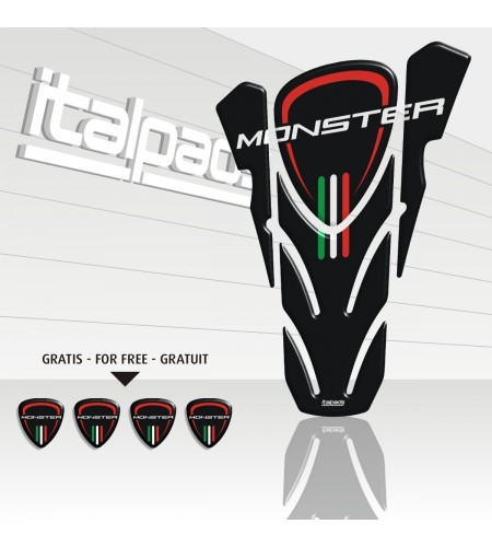 Tank Pad for DUCATI Corse monster nero "top wings" black TANK PAD + 4 free
