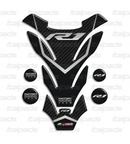Tank Pad for Yamaha R1 mod. "Detroit" gray scale carbon look + 4 for free!!
