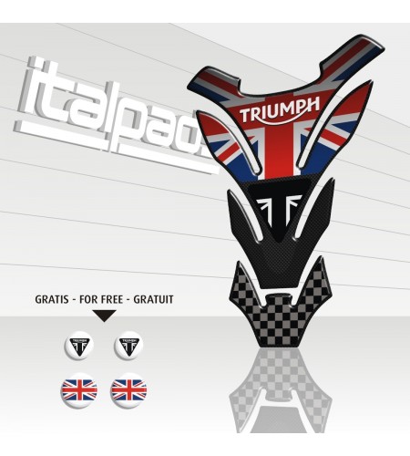 Tank Pad for Triumph U.K. flag Union Jack mod. "DETROIT Top" + 4 FOR FREE!!