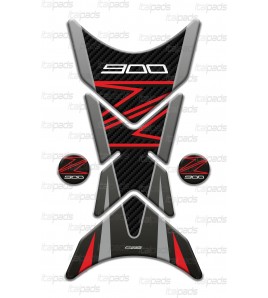 Tank Pad  mod. "Shark" red/carbon look, for Kawasaki Z900