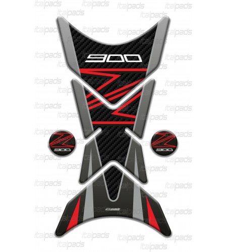 Tank Pad  mod. "Shark" red/carbon look, for Kawasaki Z900