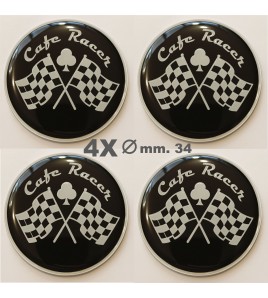 Decorative resin stickers Cafe Racer diam. mm. 34