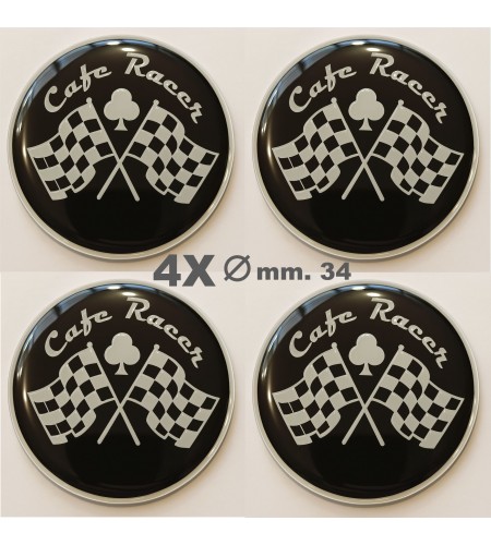 Decorative resin stickers Cafe Racer diam. mm. 34