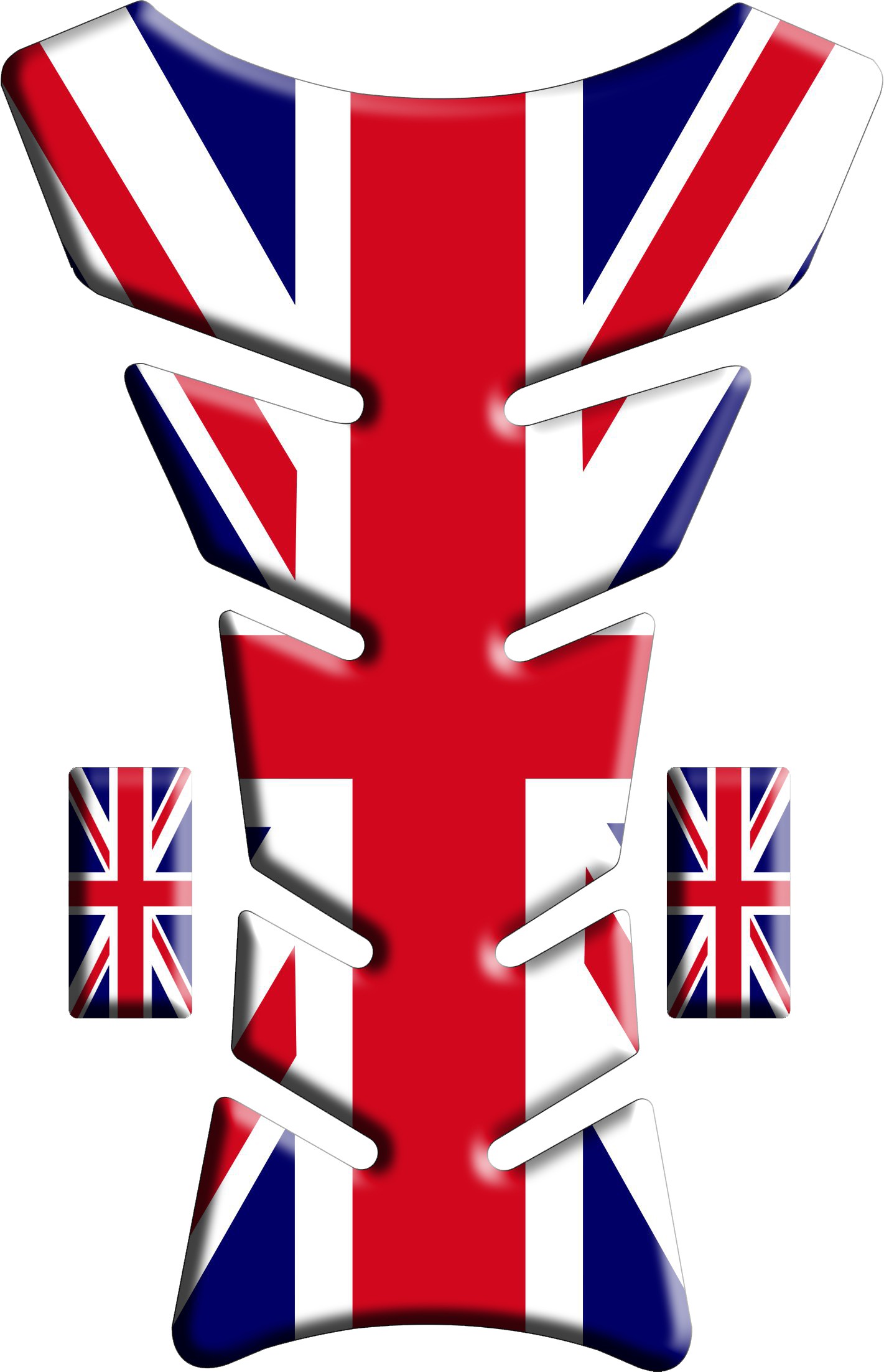 BIKE-label Tankpad 3D Union Jack Silver - Triumph Kompatibel