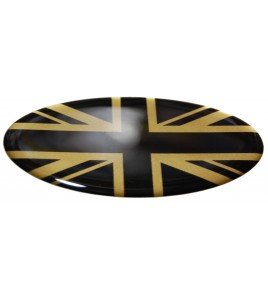 Sticker Union Jack Royal British flag Range Rover OVAL english black on gold