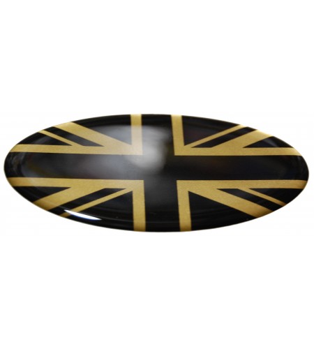 Sticker Union Jack Royal British flag Range Rover OVAL english black on gold