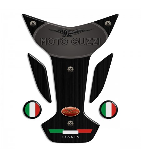 TANK PAD PROTECTIVE burnished steel for Moto Guzzi mod. "Wings Top"