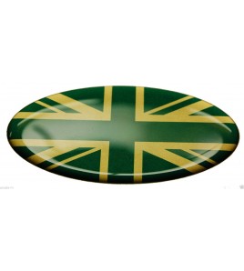 Sticker Union Jack Royal British flag Range Rover OVAL Green