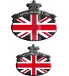 Set. no. 2 Stickers Union Jack Royal British flag Range Rover Black