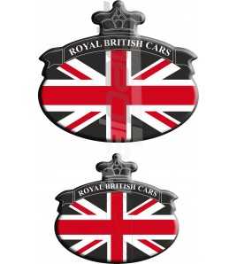 Set. no. 2 Stickers Union Jack Royal British flag Range Rover Black