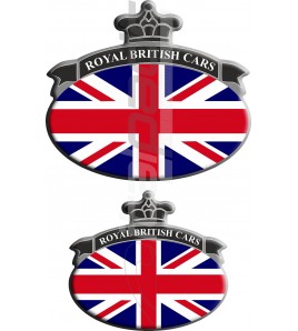 Set. no. 2 Stickers Union Jack Royal British flag Range Rover Black/Gray