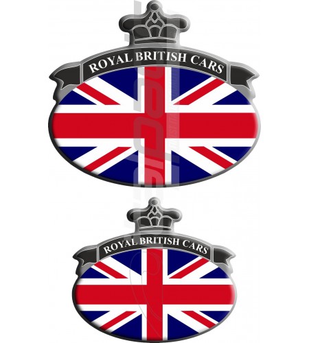 Set. no. 2 Stickers Union Jack Royal British flag Range Rover Black/Gray