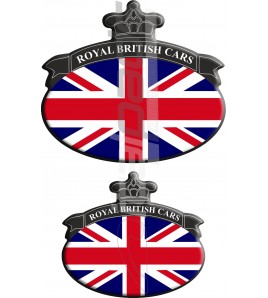 Set. no. 2 Stickers Union Jack Royal British flag Range Rover Black/Bleu