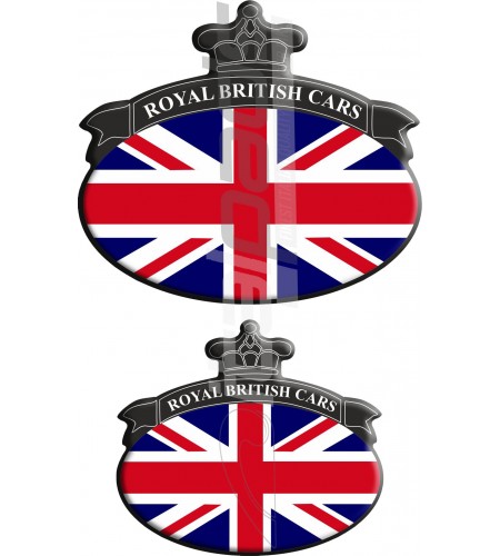 Set. no. 2 Stickers Union Jack Royal British flag Range Rover Black/Bleu