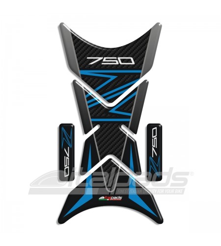 Tank Pad for Kawasaki Z750 blue/azure, mod. "Shark"+2 For free