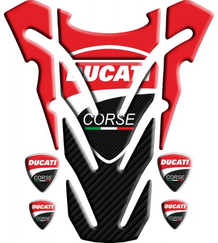 TANK PAD sticker "top wings" Ducati Monster carbon/red+4